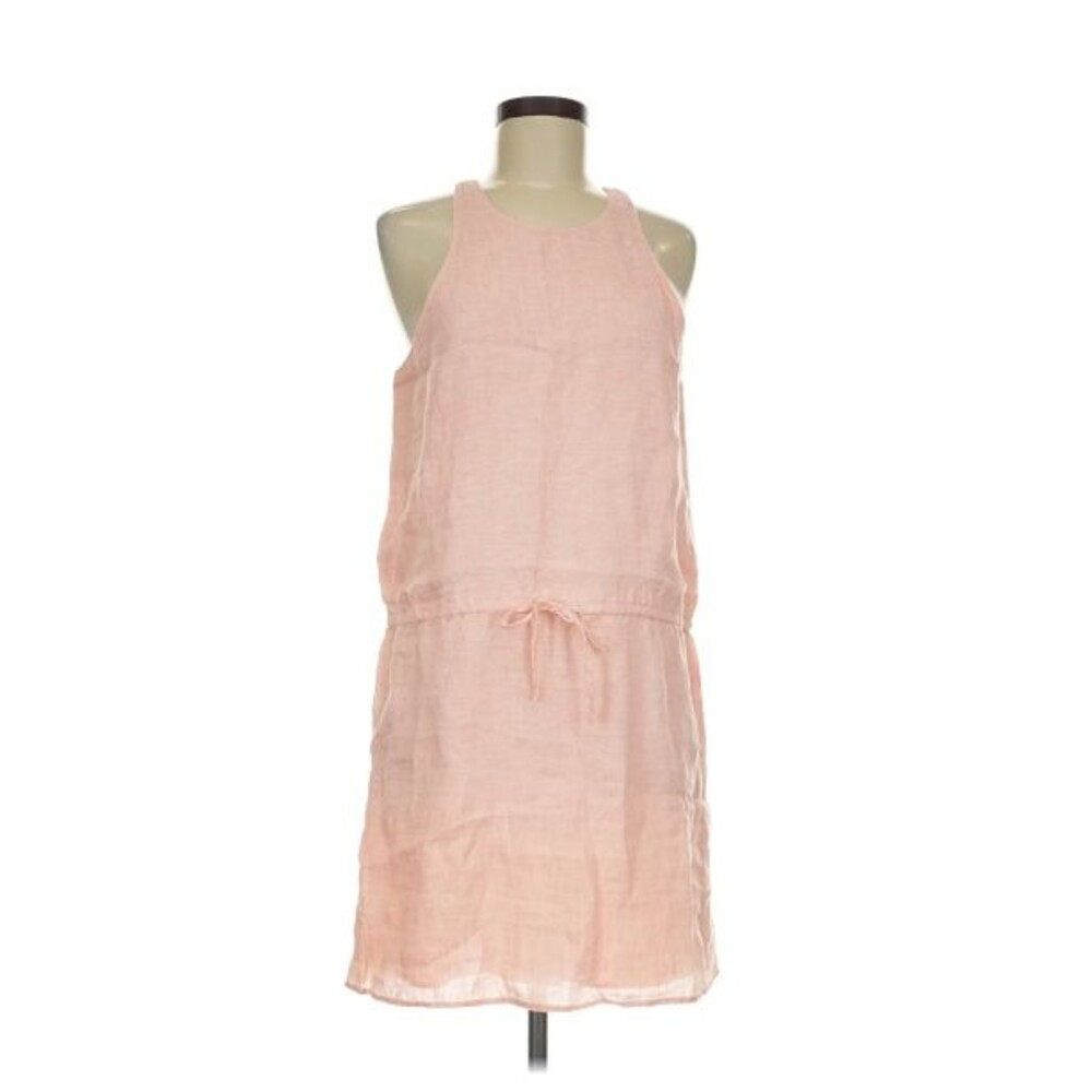 Joie Womens Linen Sleeveless Drop Waist Drawstring Popover Dress Size XS Pink